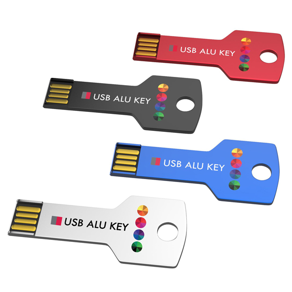 usb stick alu key bedrukken of graveren