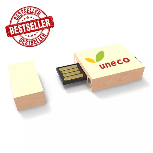 usb stick eco wood bedrukken of graveren