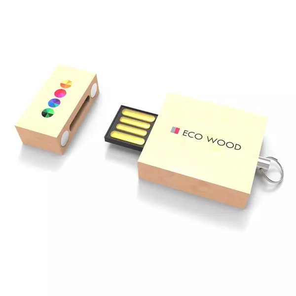 usb stick eco wood bedrukken of graveren