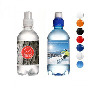 Waterflesjes met logo bedrukken 330ml sportdop